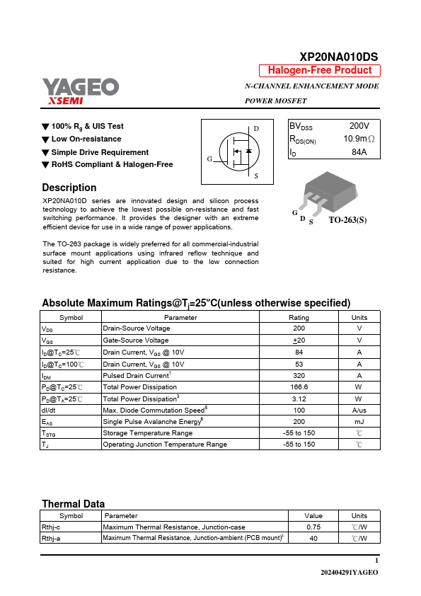 XP20NA010DS Datasheet Preview
