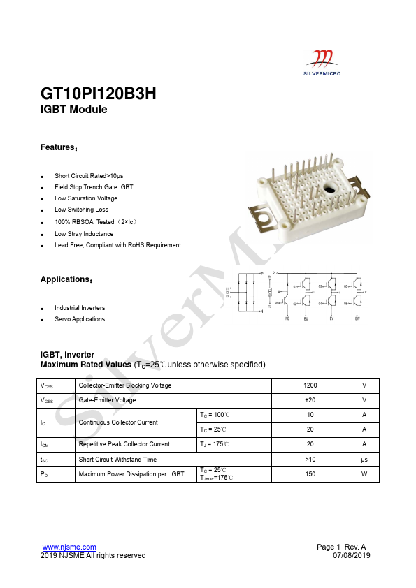 GT10PI120B3H Datasheet Preview