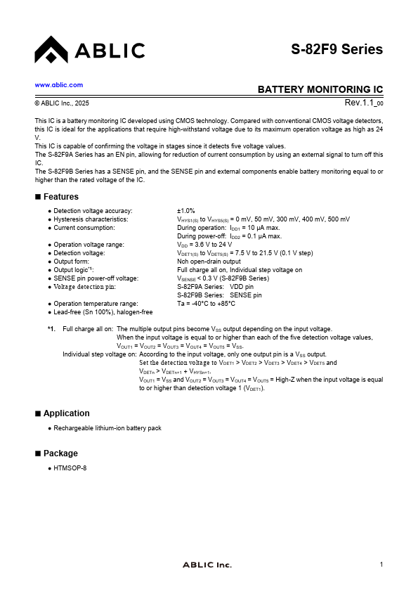 S-82F9 Datasheet Preview