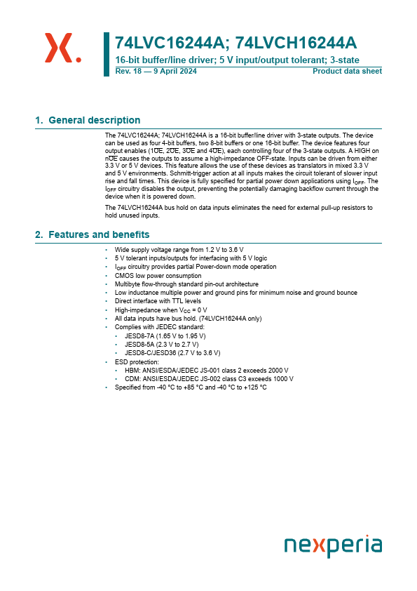 74LVCH16244A Datasheet Preview