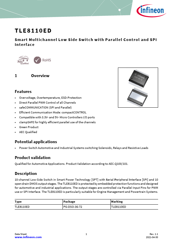 TLE8110ED Datasheet Preview