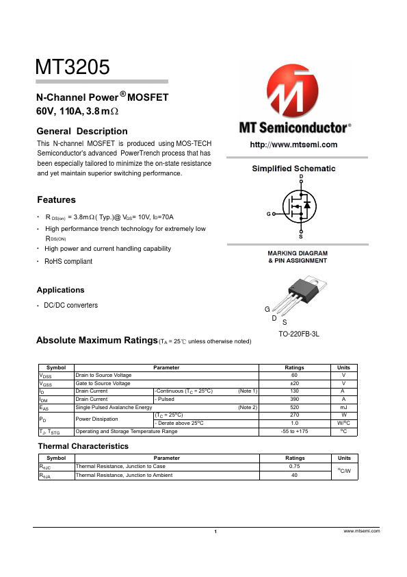 MT3205 Datasheet Preview