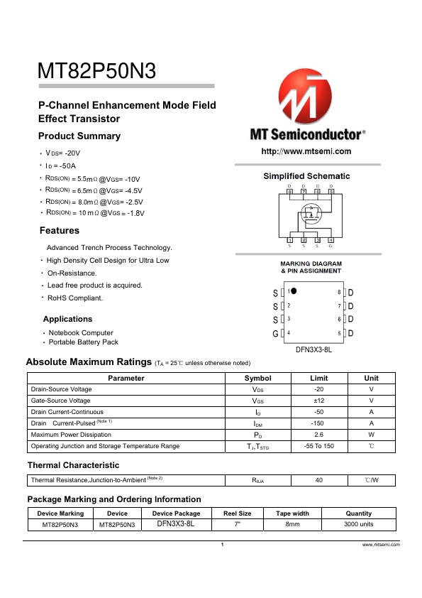 MT82P50N3 Datasheet Preview