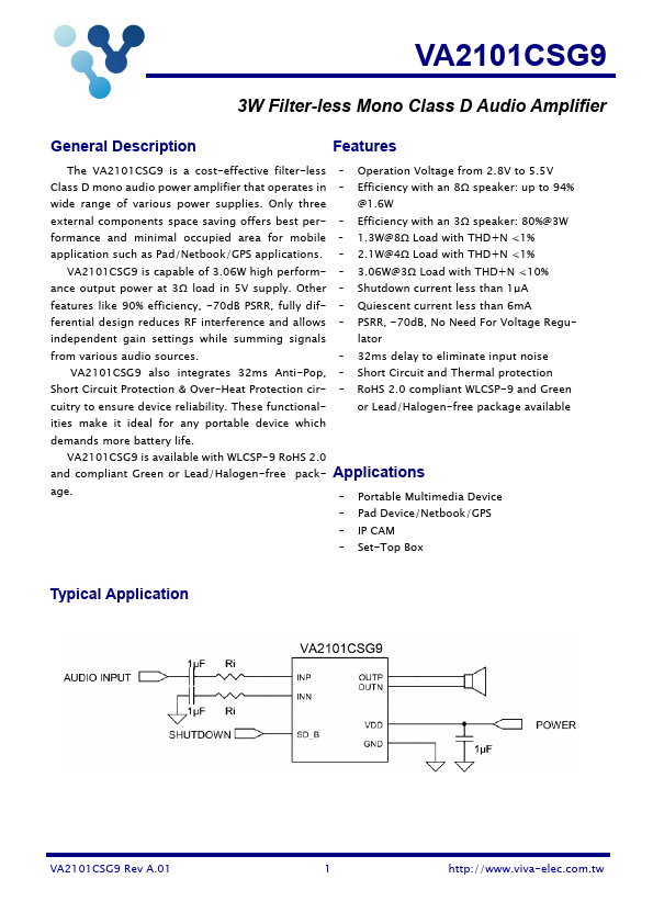 VA2101CSG9 Datasheet Preview