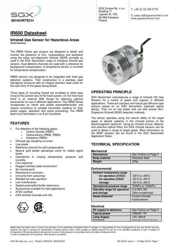 IR600 Datasheet Preview