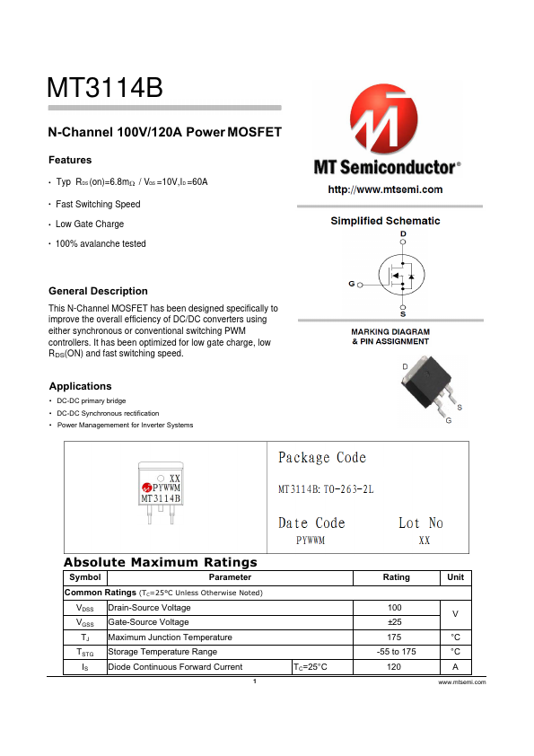 MT3114B Datasheet Preview