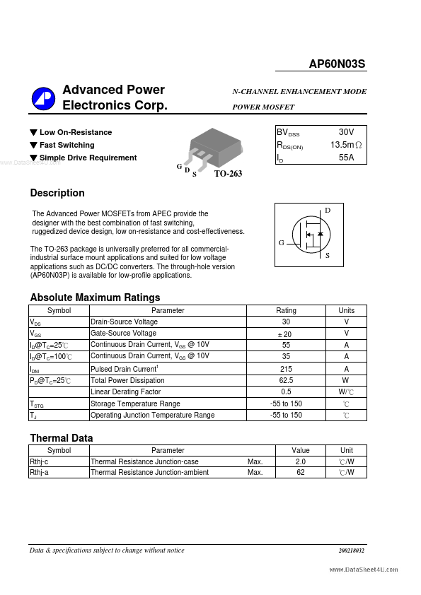 AP60N03S