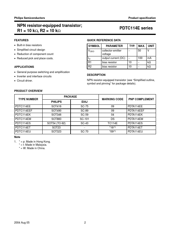 PDTC114EM