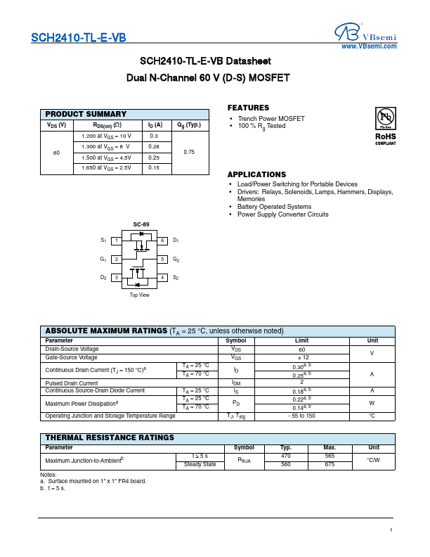 SCH2410-TL-E Datasheet Preview