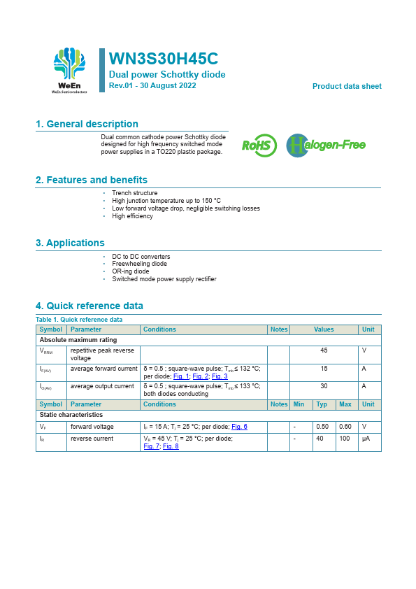 WN3S30H45C Datasheet Preview