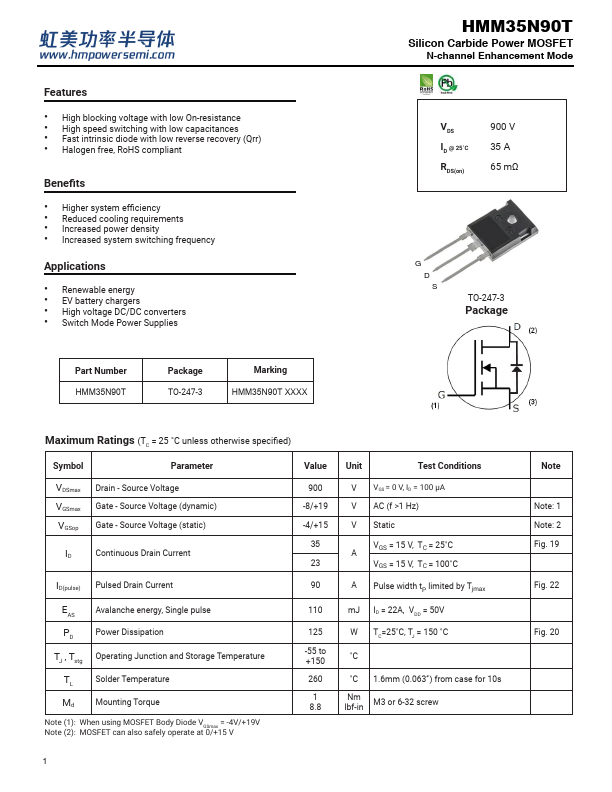 HMM35N90T Datasheet Preview