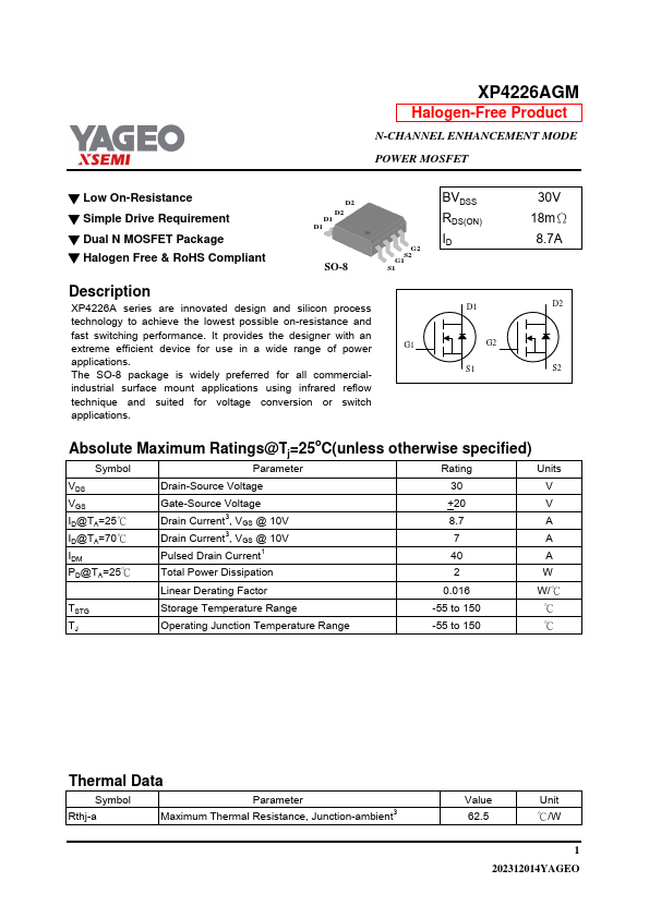 XP4226AGM Datasheet Preview