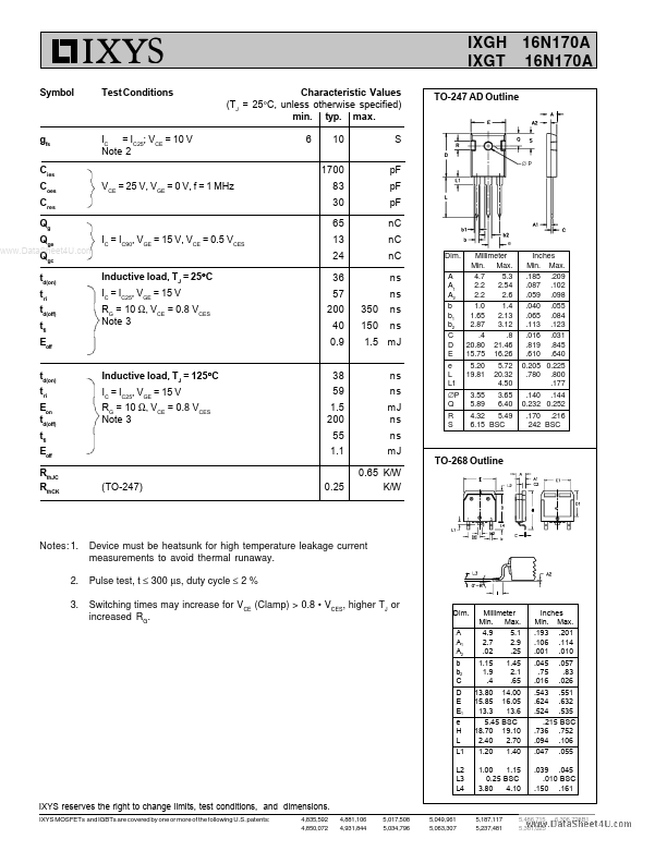 IXGT16N170A