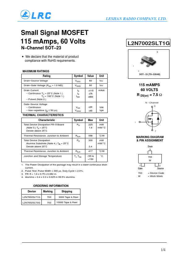 L2N7002SLT1G