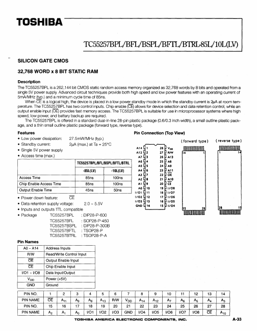 TC55257BPL-85LV