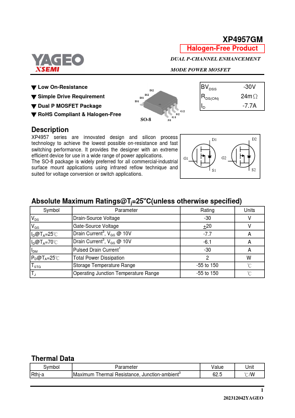XP4957GM Datasheet Preview