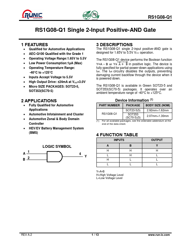 RS1G08-Q1 Datasheet Preview