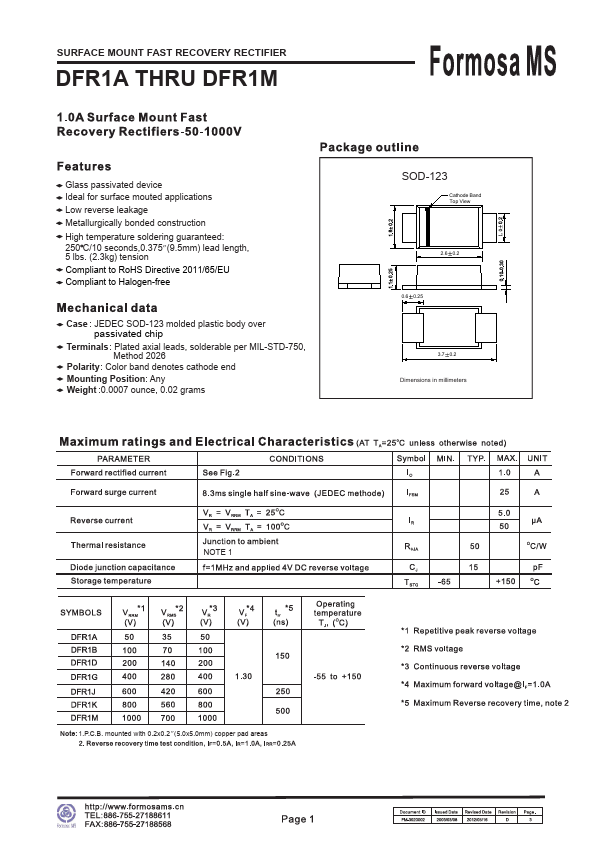 DFR1J Datasheet Preview