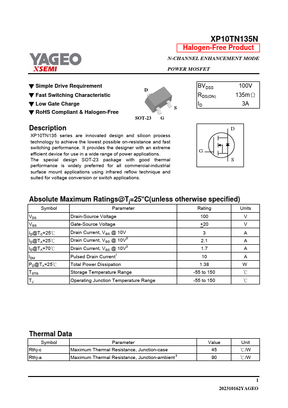 XP10TN135N Datasheet Preview