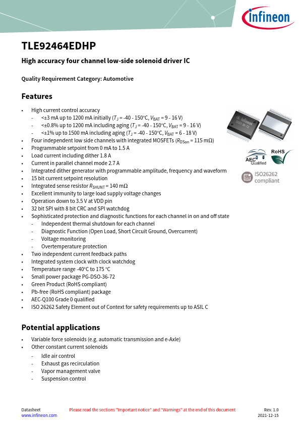 TLE92464EDHP Datasheet Preview