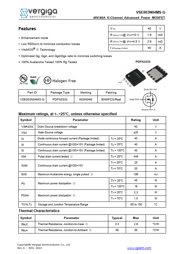 VSE003N04MS-G Datasheet Preview