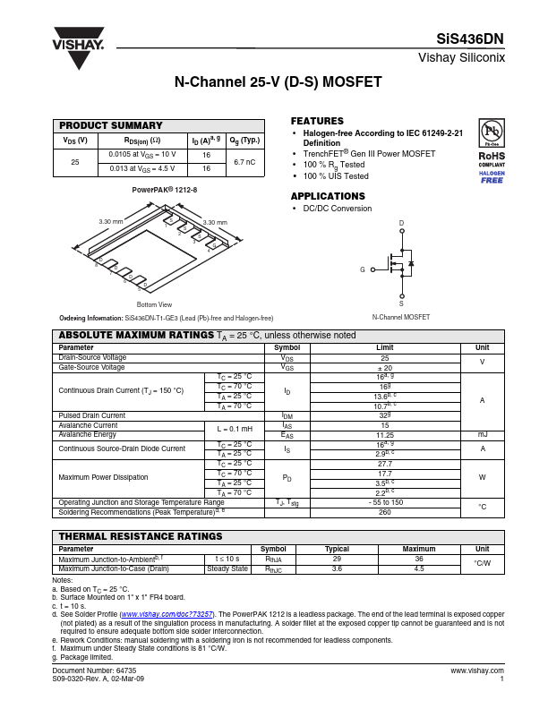 SIS436DN Datasheet Preview