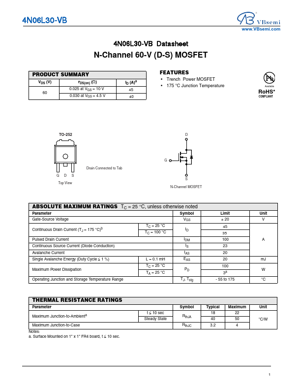 4N06L30 Datasheet Preview