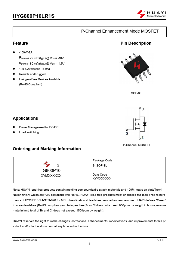 HYG800P10LR1S Datasheet Preview