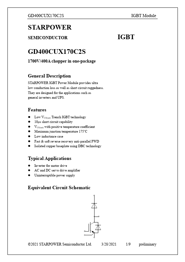 GD400CUX170C2S Datasheet Preview