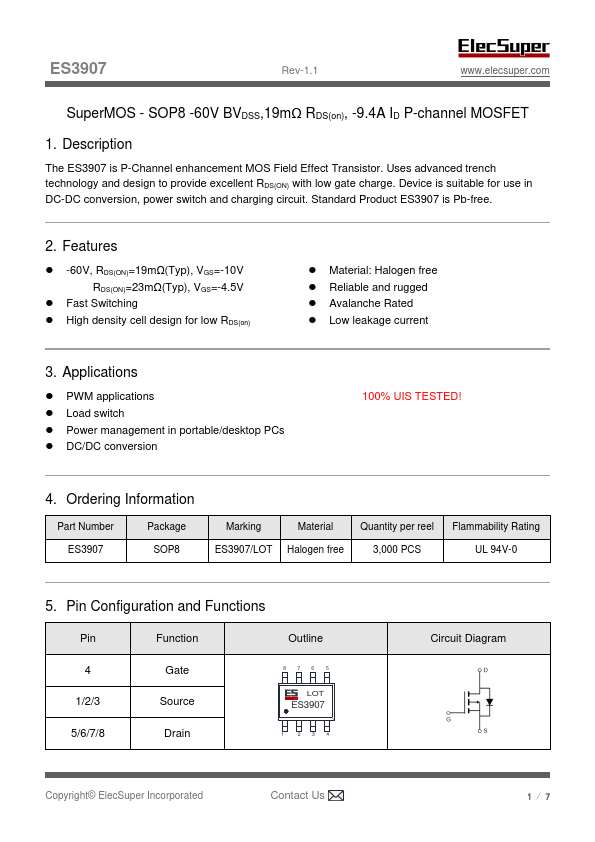 ES3907 Datasheet Preview