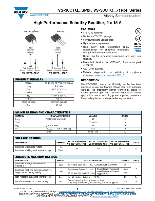 VS-30CTQ045-1PbF