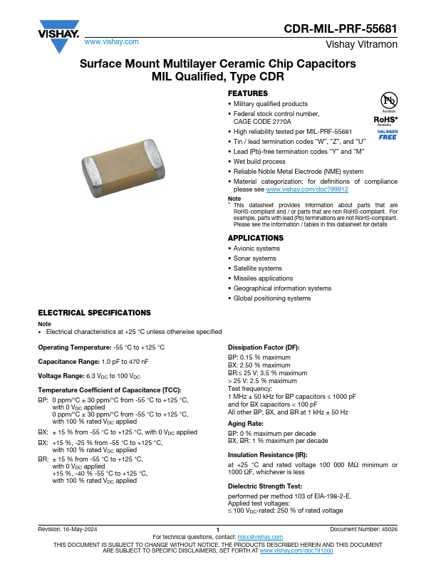 CDR-MIL-PRF-55681 Datasheet Preview