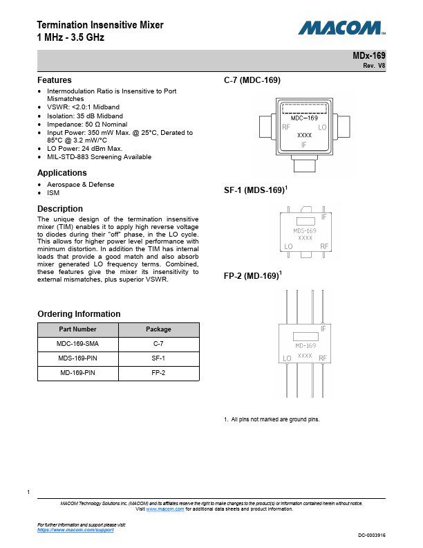MDS-169 Datasheet Preview