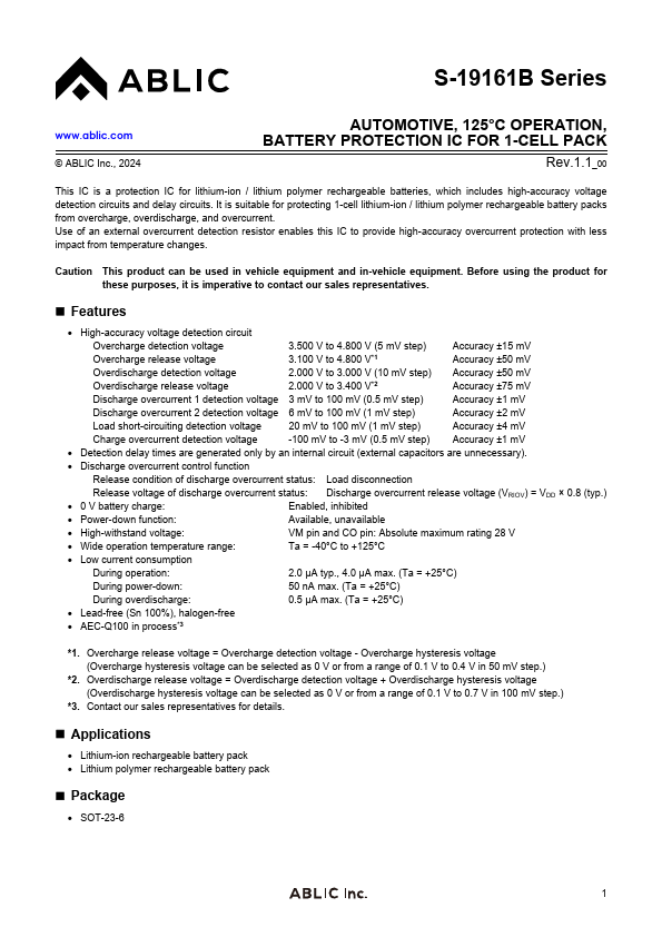 S-19161B Datasheet Preview