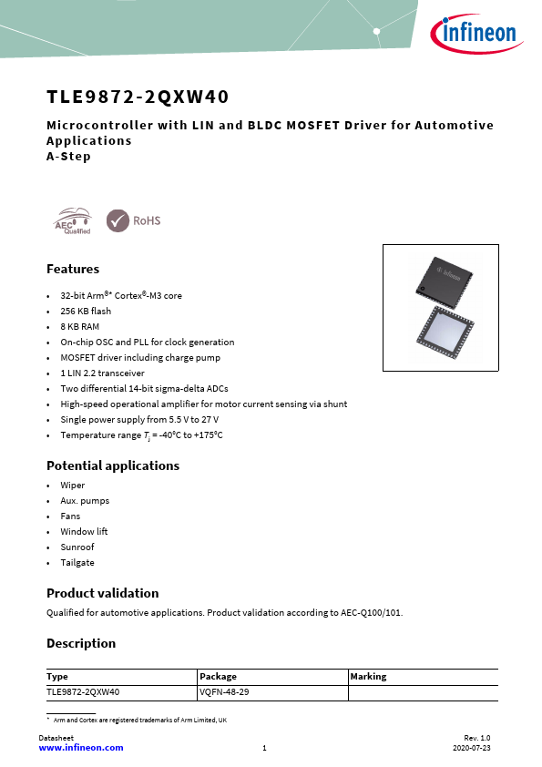 TLE9872-2QXW40 Datasheet Preview
