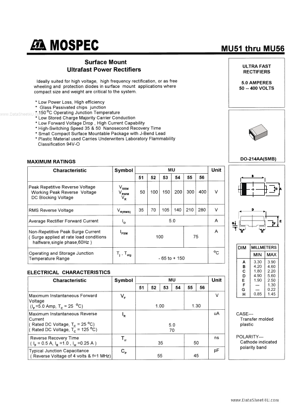 MU53 MU51 Datasheet MU51 MospecSemiconductor pdf MU51 MU56 MU53 MU51 Datasheet MU51 MospecSemiconductor pdf MU51 MU56