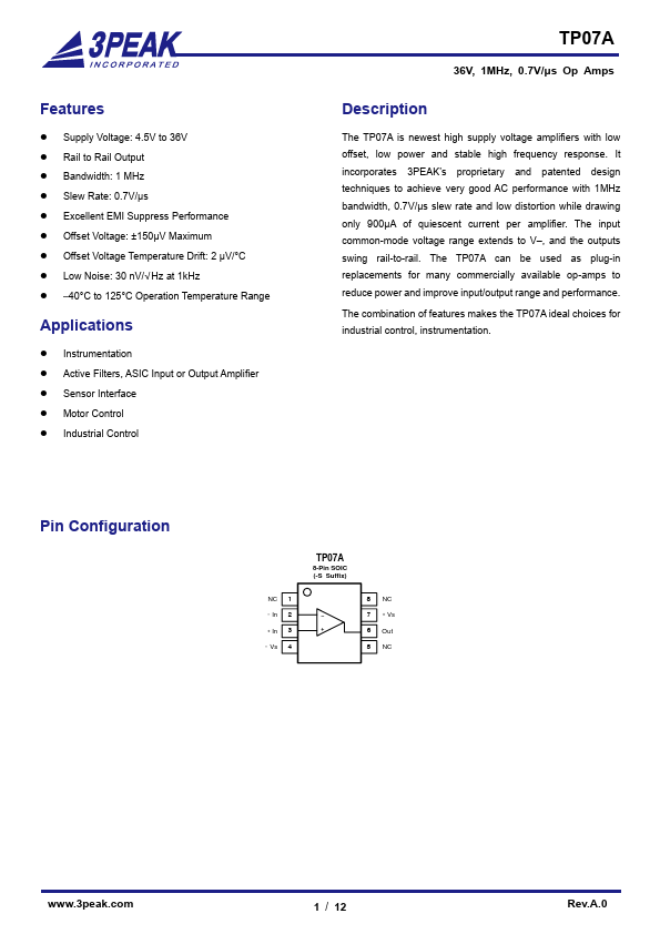 TP07A Datasheet Preview