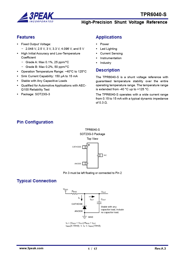 TPR6040-S Datasheet Preview