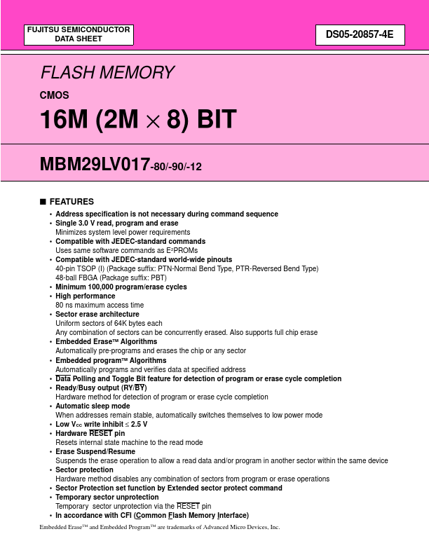 MBM29LV017-12