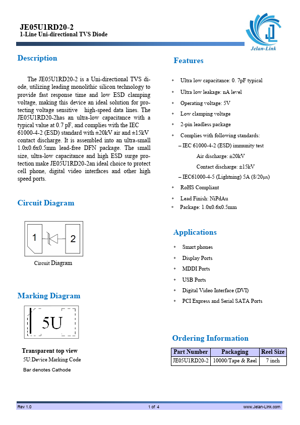 JE05U1RD20-2 Datasheet Preview