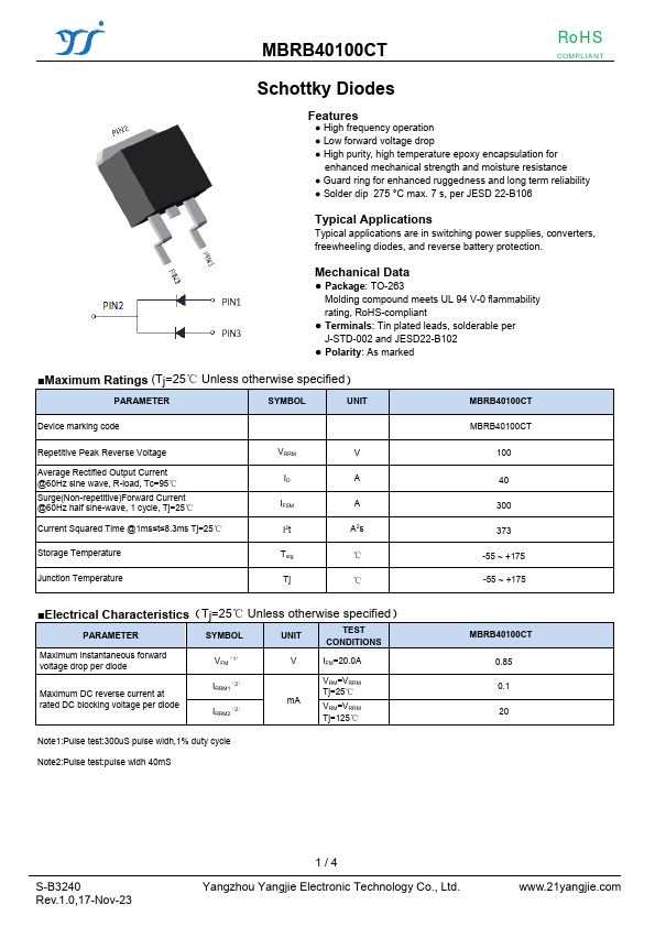 MBRB40100CT Datasheet Preview