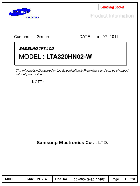 LTA320HN02-W