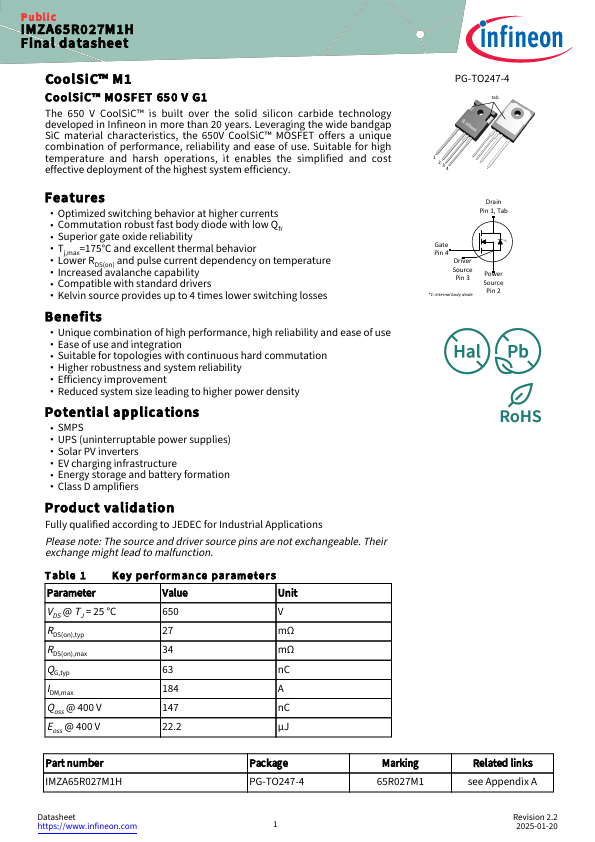IMZA65R027M1H Datasheet Preview