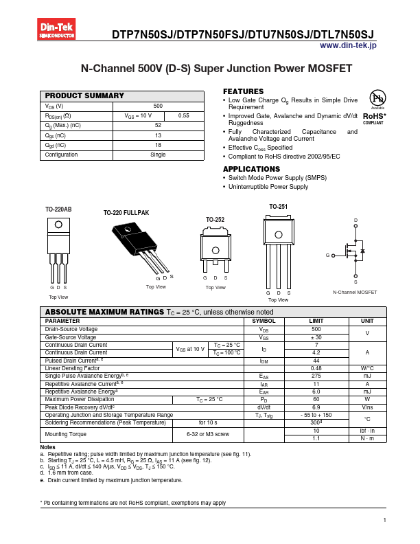 DTU7N50SJ