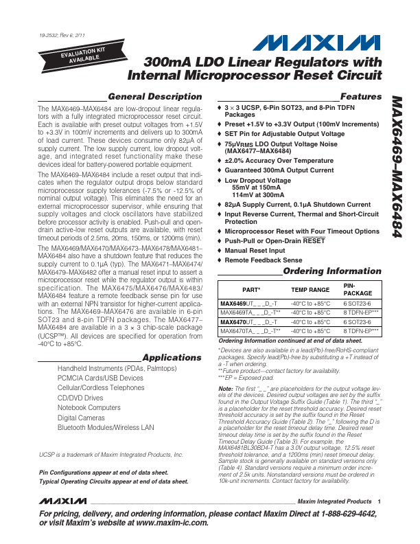 MAX6475 Datasheet Preview