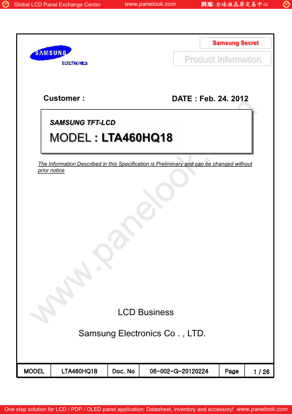 LTA460HQ18