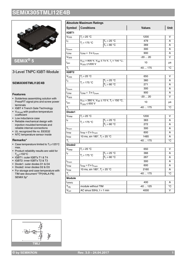 SEMiX305TMLI12E4B