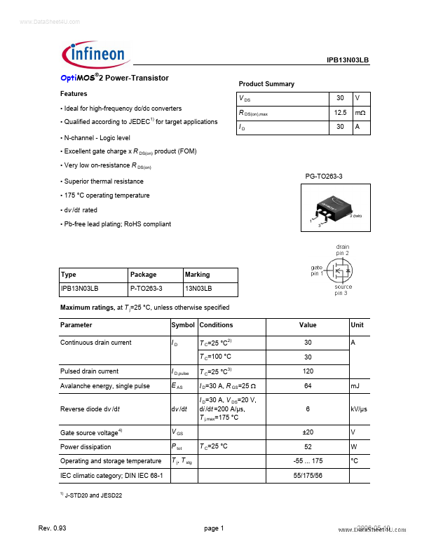 IPB13N03LB