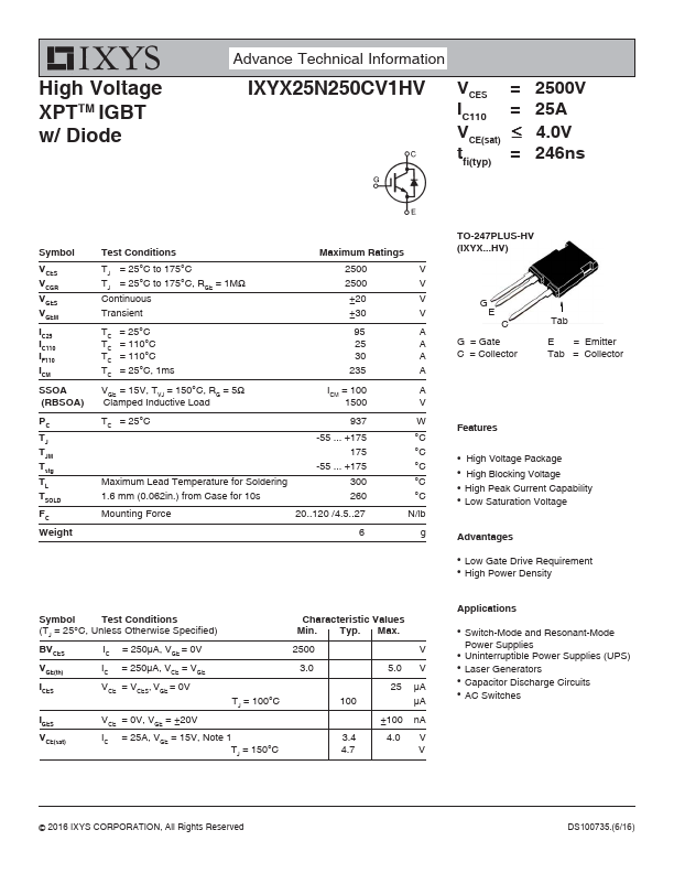 IXYX25N250CV1HV