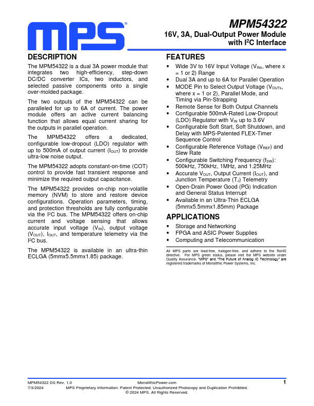 MPM54322 Datasheet Preview